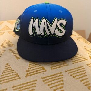 New Era Navy and Bright Blue Ombre Snapback Hat with Neon Accent